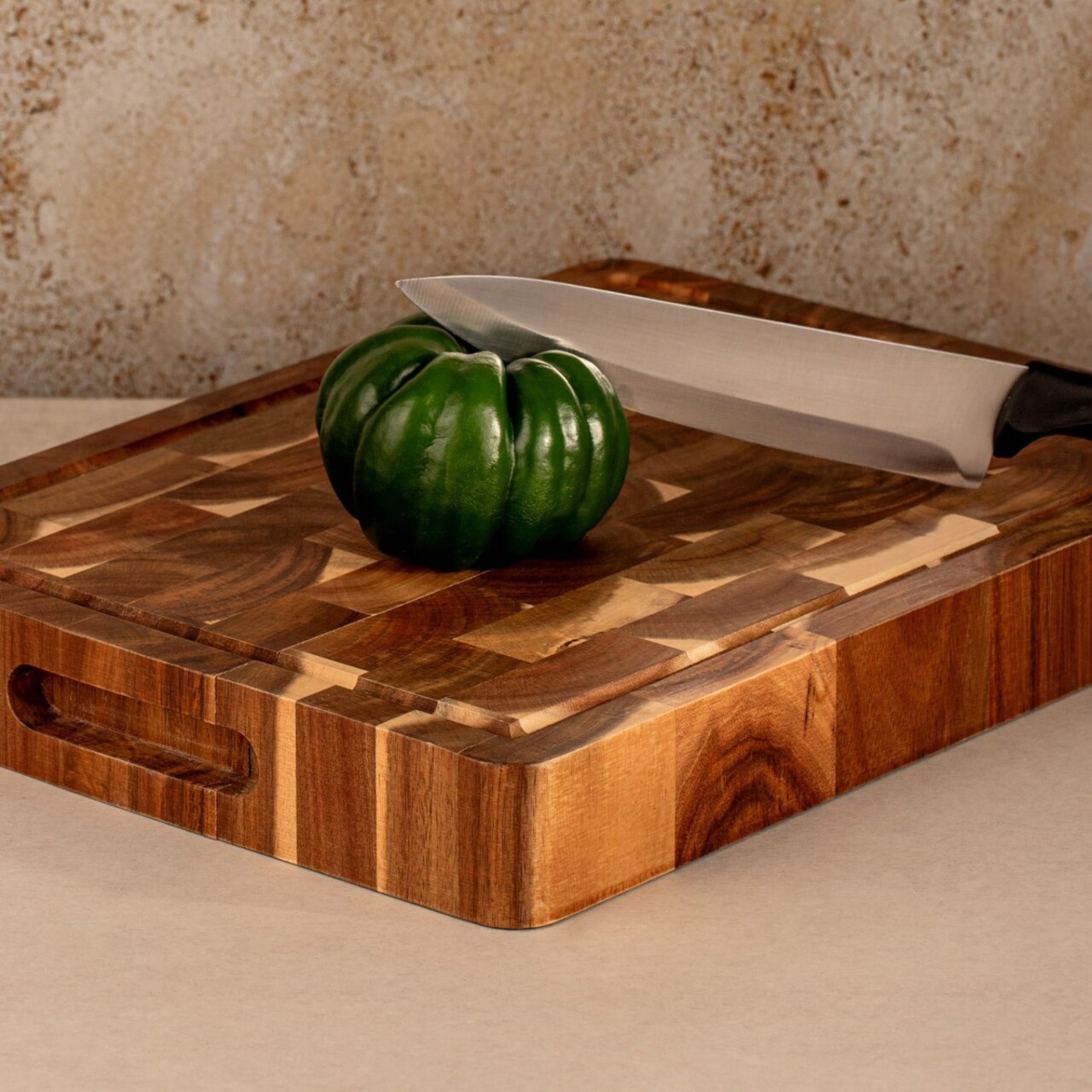 Tocator Navire, Homla, 40.5x34 cm, lemn acacia, maro - imagine 6